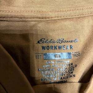 Eddie Bauer Workware Tee Shirt XL Brown Short Sleeve Cotton ...